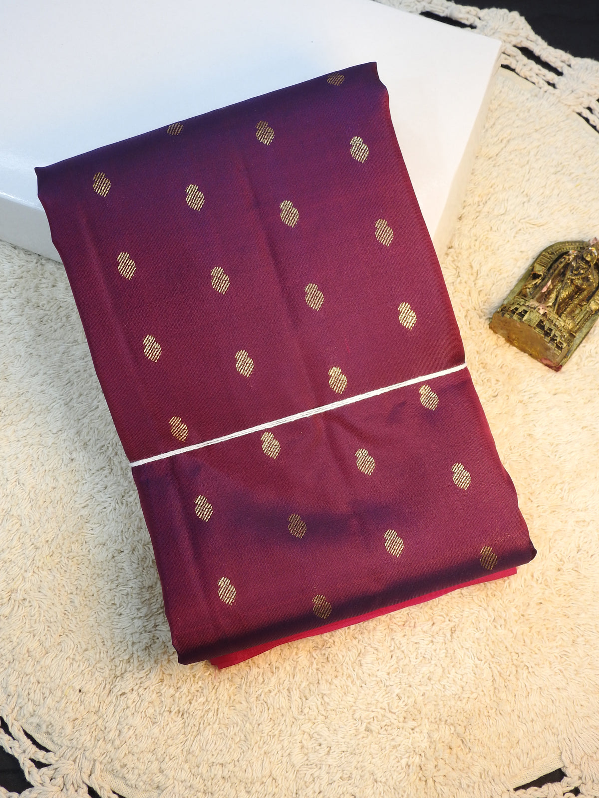 Rani rose x Jamun semi pure silk