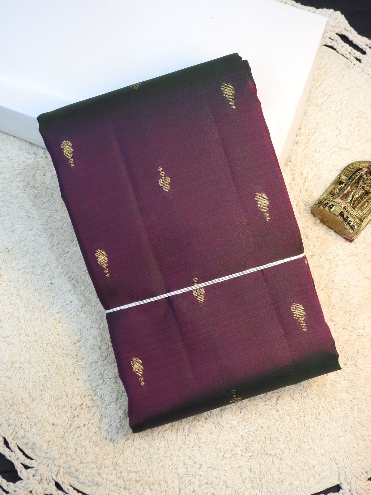 Choco brown x rani pink semi pure silk