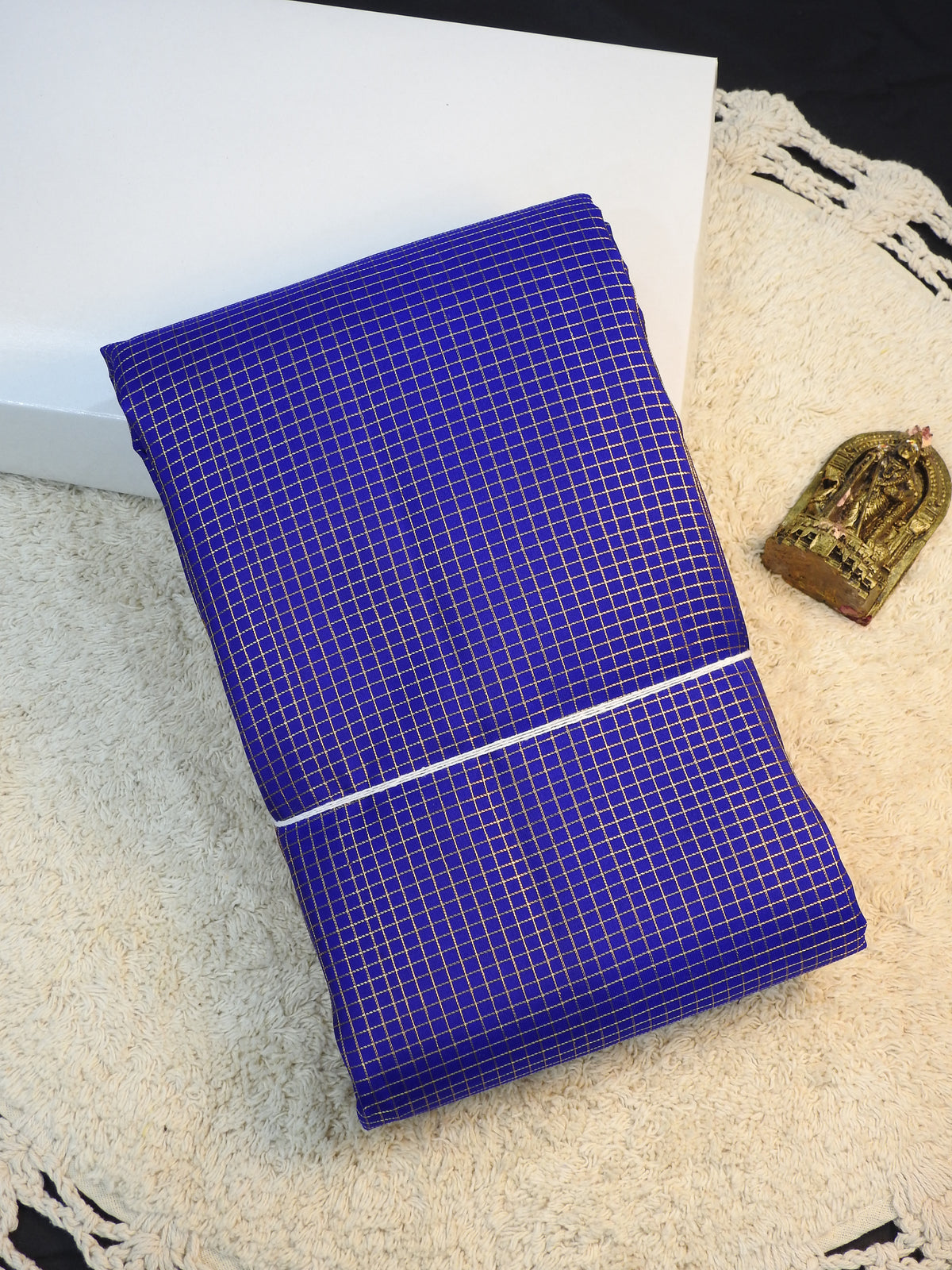Ink blue x Purple semi pure silk
