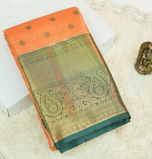 Checked with Mini putta tissue saree