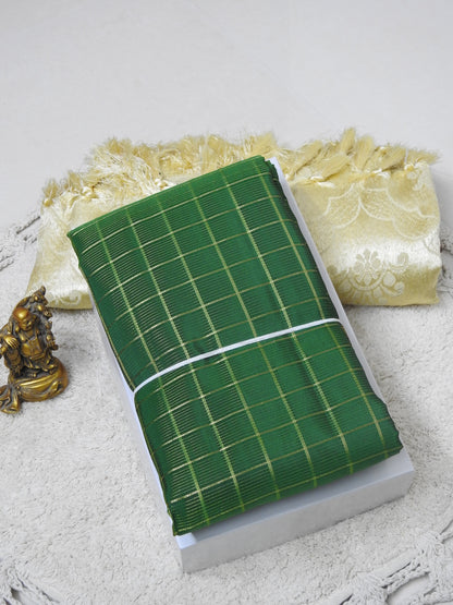 Semi pure silk with checked body