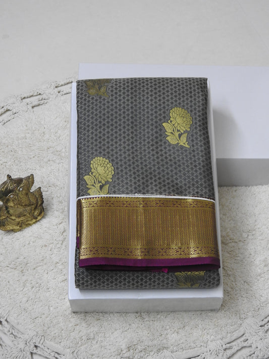 semi pure silk with full body flower putta