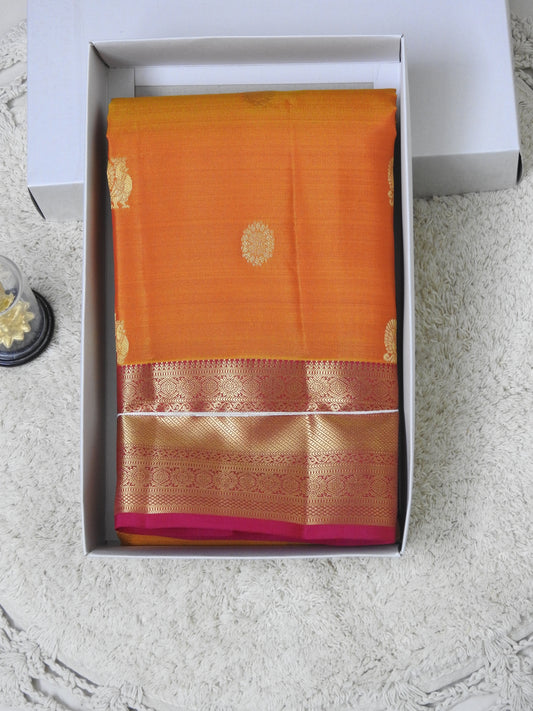 Semi pure silk with peacock putta