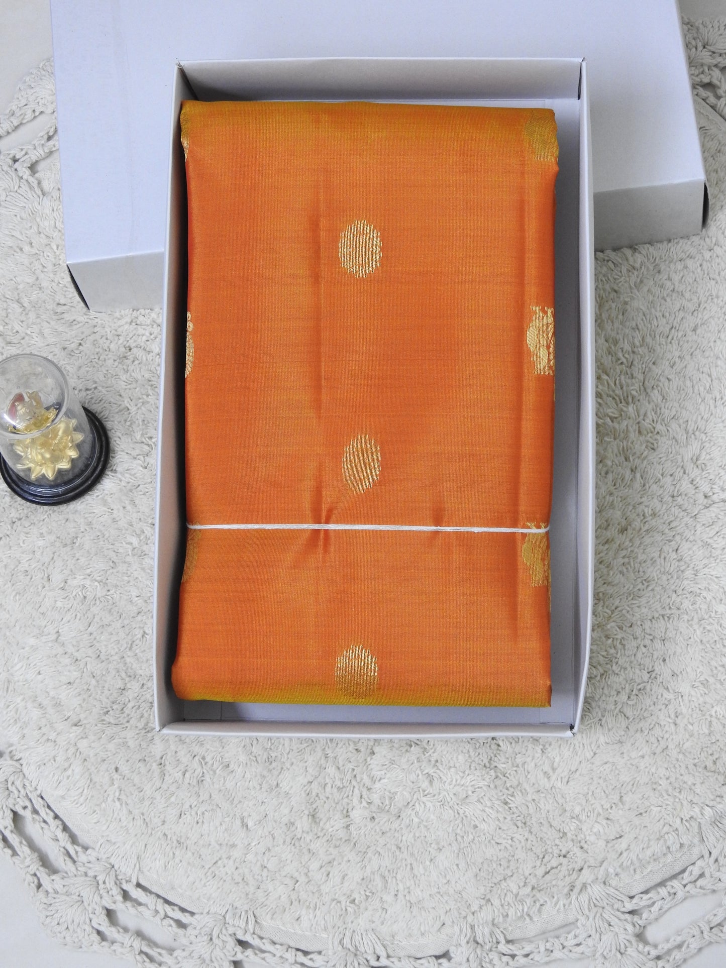 Semi pure silk with peacock putta