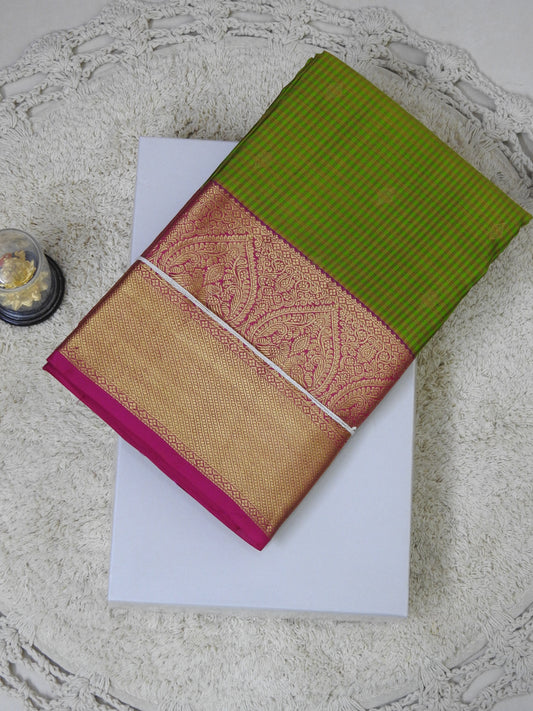 Pure silk with big border & minute body checks