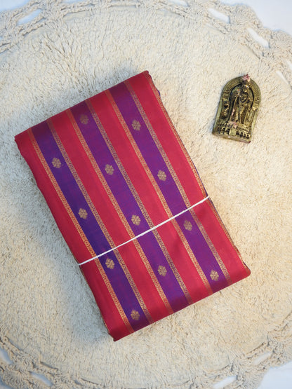Red x Purple semi pure silk