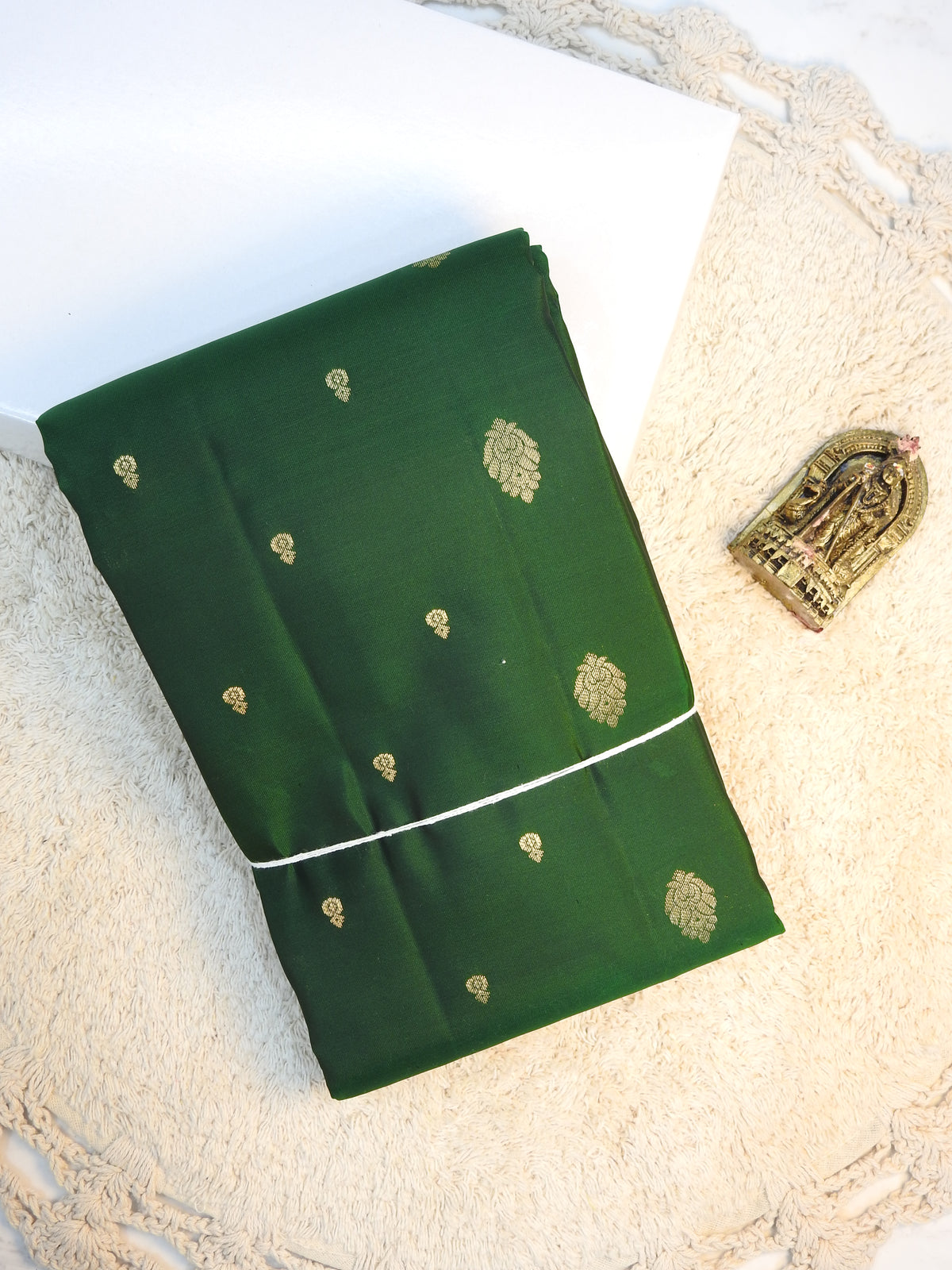 Green x Choco brown semi pure silk