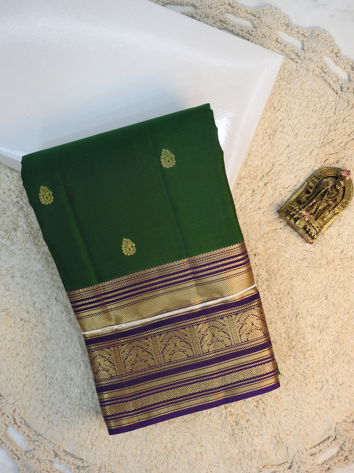 Green x Purple semi pure silk