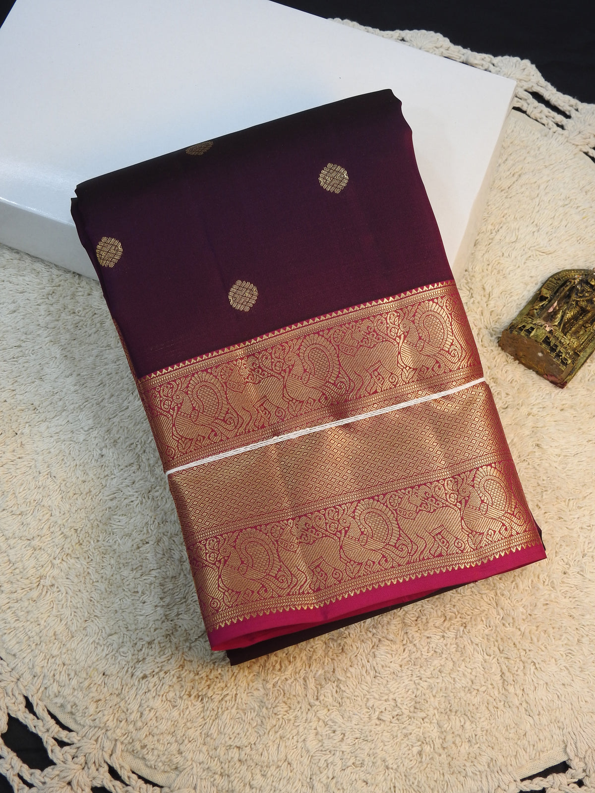 Jamun x Rani pink semi pure silk