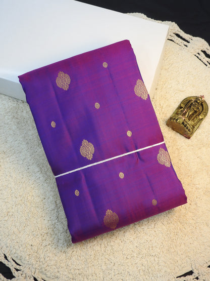 Ink blue x Purple semi pure silk