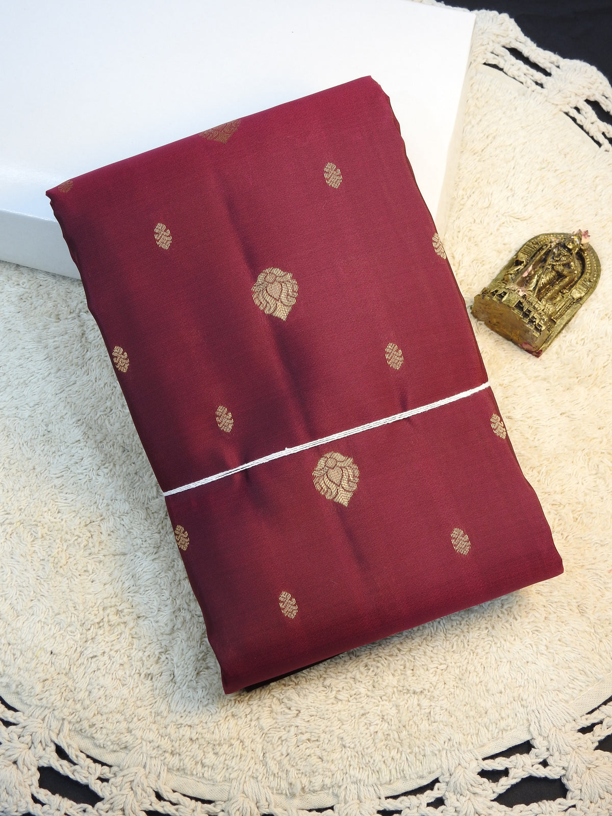 Rust Maroon x Choco brown semi pure silk