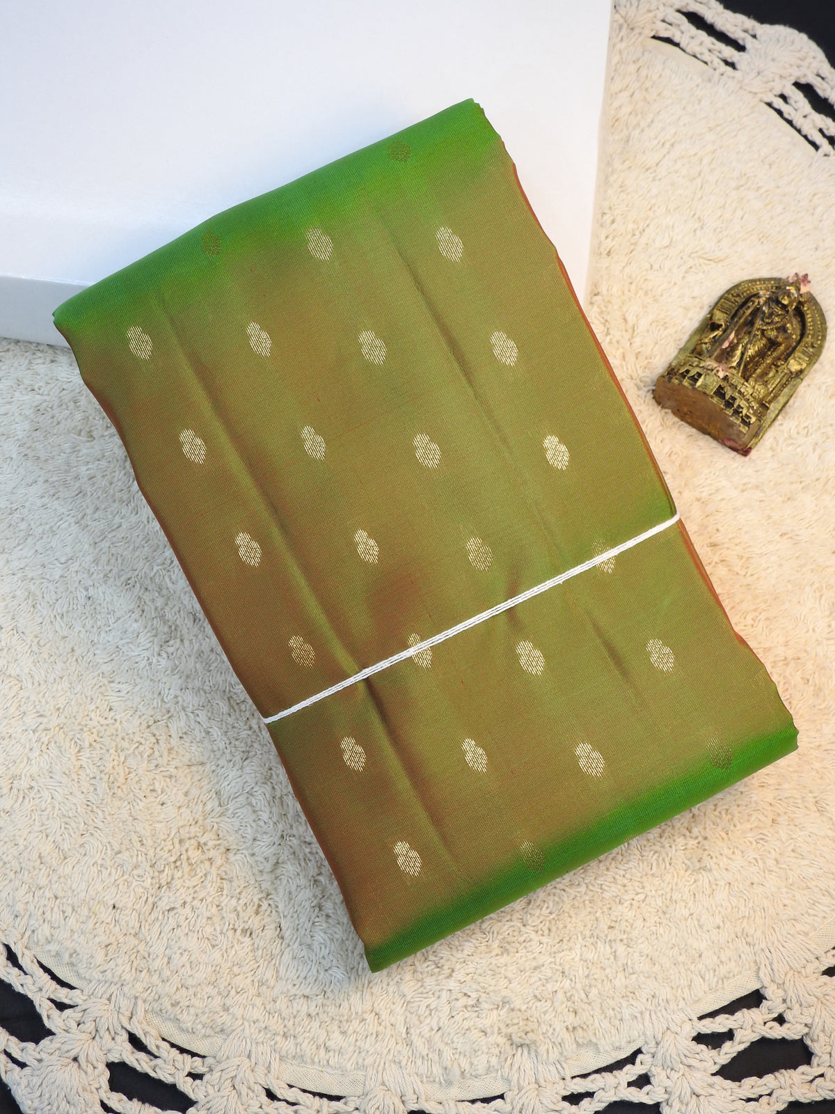 Rose x Lite green semi pure silk