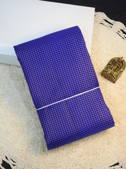 Ink blue x Purple semi pure silk