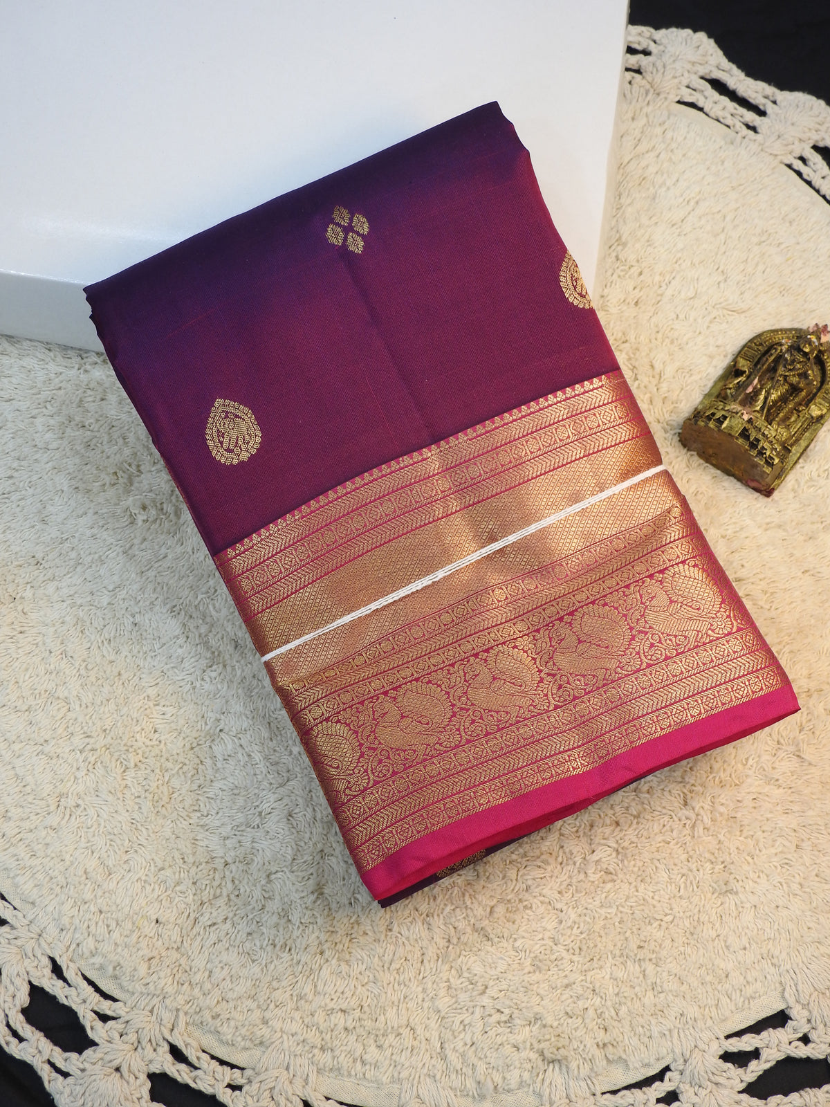 Jamun x Rose semi pure silk