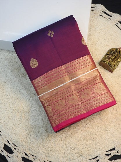 Jamun x Rose semi pure silk