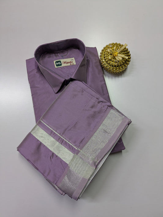 Premium Japan Silk Dhoti Set - Purple