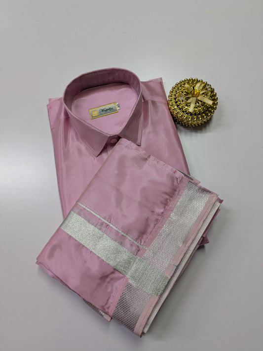 Premium Japan Silk Dhoti Set - Lavender